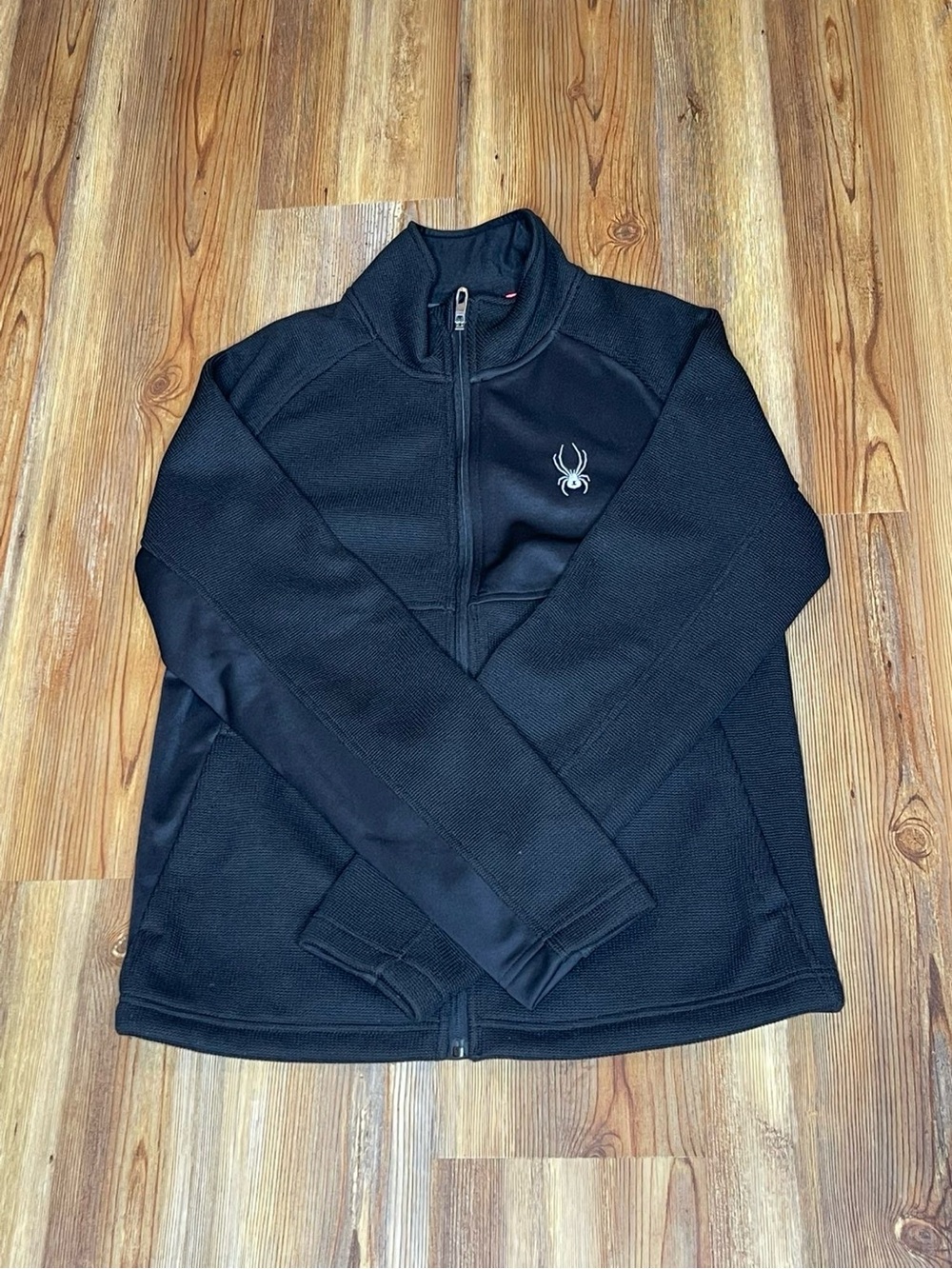 Spyder Black Fleece Jacket with Red Accent